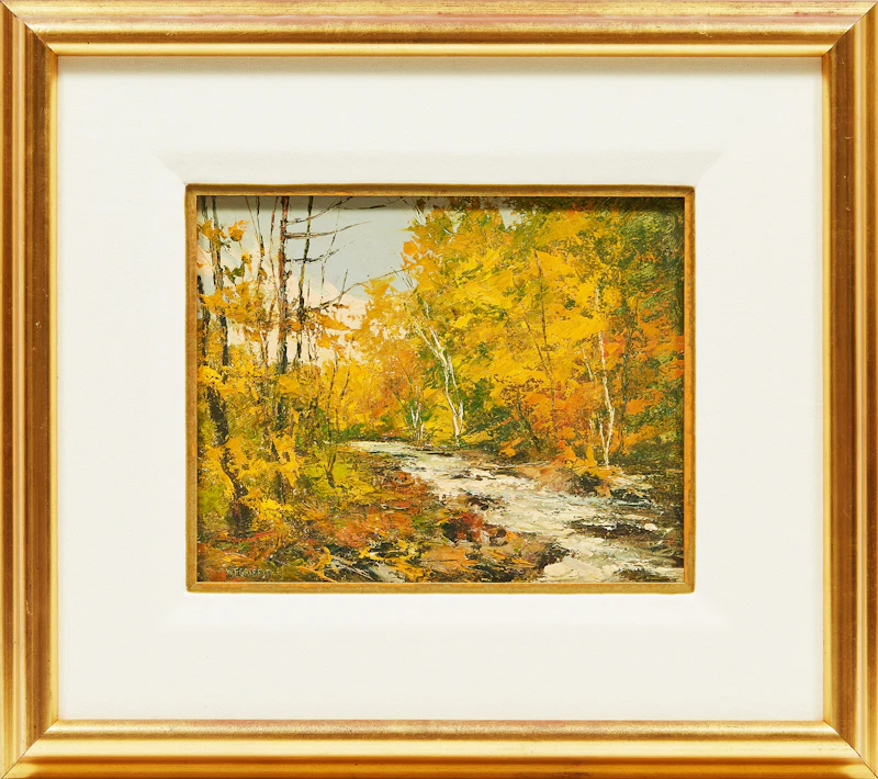 Wilf Frank Griffiths, Creek at Hoodstown; October, Haliburton, two oils on board - view 2