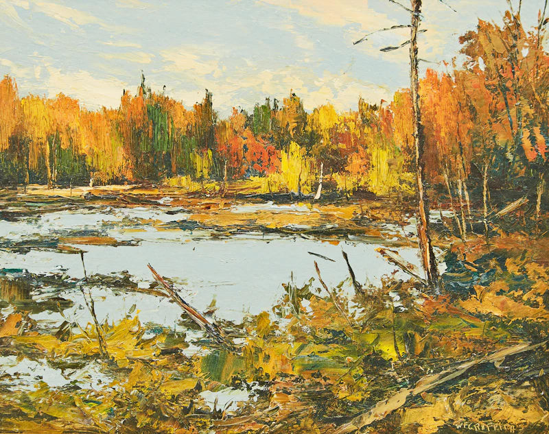 Wilf Frank Griffiths, Creek at Hoodstown; October, Haliburton, two oils on board - view 4
