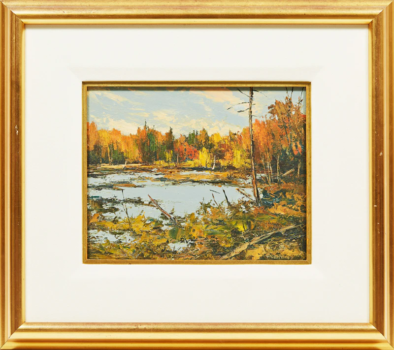 Wilf Frank Griffiths, Creek at Hoodstown; October, Haliburton, two oils on board - view 5
