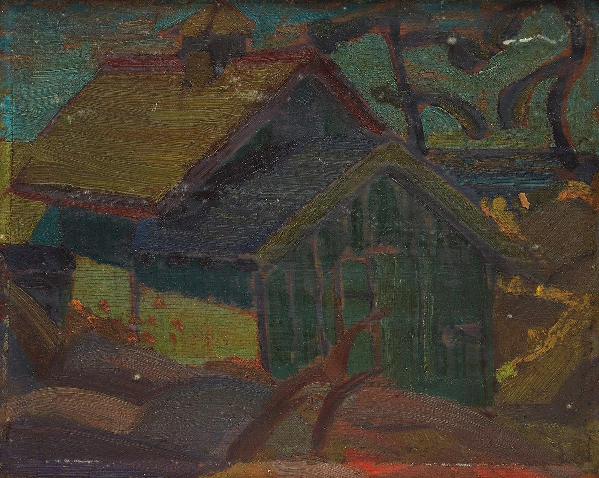 Gordon McKinley Webber, House by the Water, oil on board