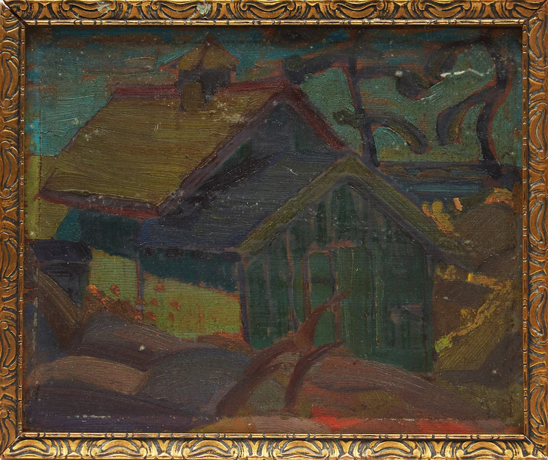 Gordon McKinley Webber, House by the Water, oil on board - view 2