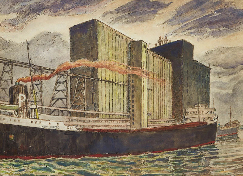 Rowley Walter Murphy, New Quedoc in Drydock, watercolour
