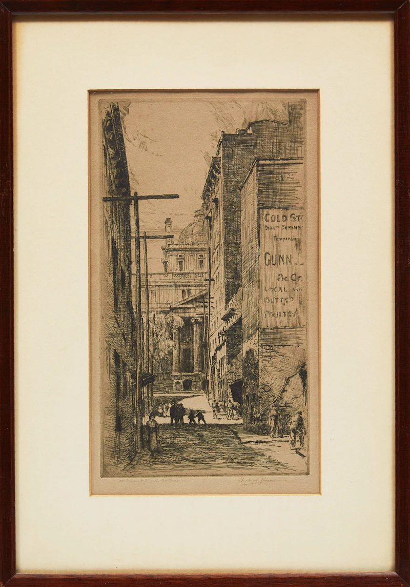 Herbert Raine, St. Vincent Street, Montreal , etching - view 2