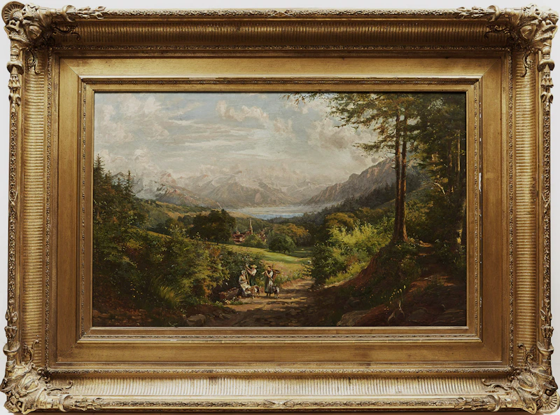 Charles Jones Way, Mountainous Landscape with Figures, oil on canvas, 1876 - view 2
