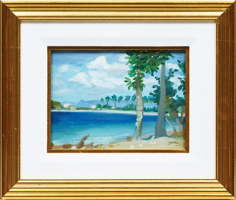 Philip Henry Howard Surrey, Beach at L’Anse Mitan, Martinique  , oil on board, 1964 - view 2