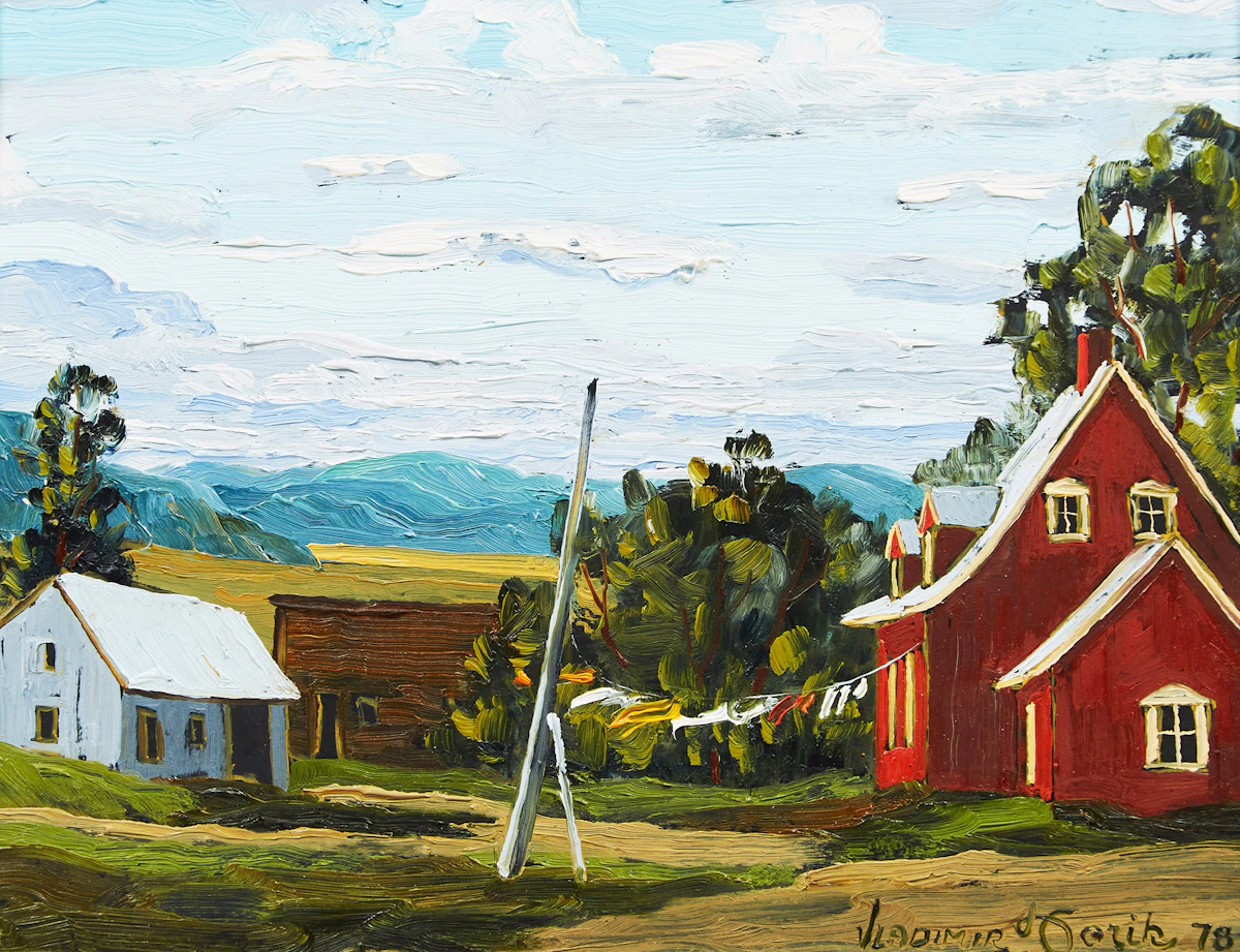 Vladimir Horik, Journal d’éte, oil on board, 1978