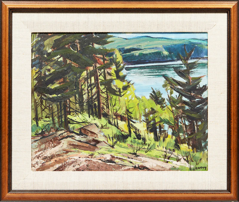 Ethel Luella Curry, Summer Shore, Drag Lake, Haliburton, oil on board, 1955 - view 2