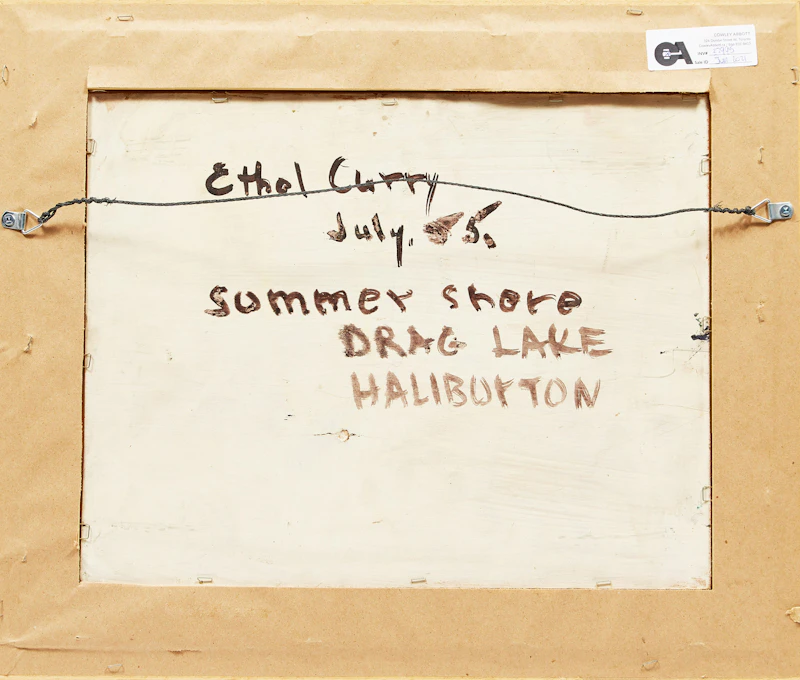Ethel Luella Curry, Summer Shore, Drag Lake, Haliburton, oil on board, 1955 - view 3