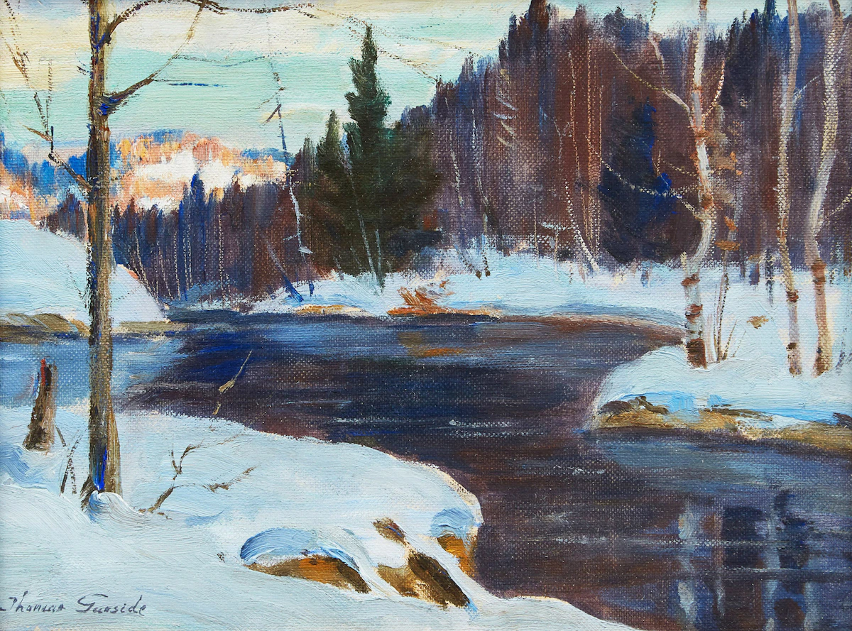 Thomas Hilton Garside, The Ronge River , oil on canvas board