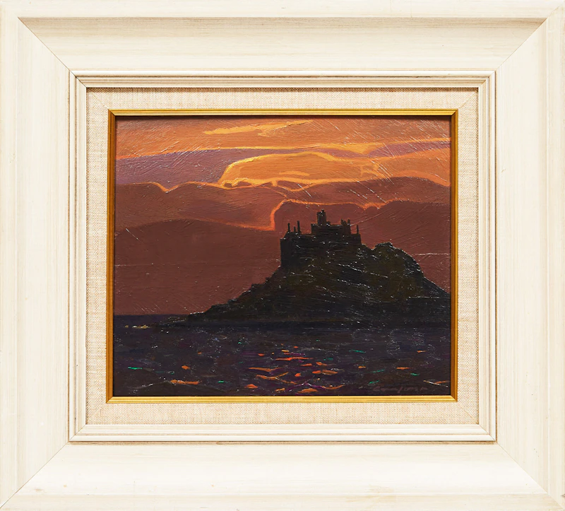 Charles Fraser Comfort, St. Michael’s Mount, Cornwall (from Basore Point, Looking West), oil on board - view 2