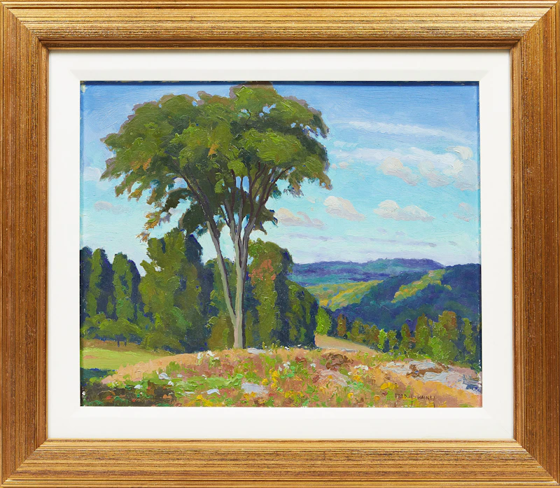 Frederick Stanley Haines, Summer Landscape, oil on board - view 2