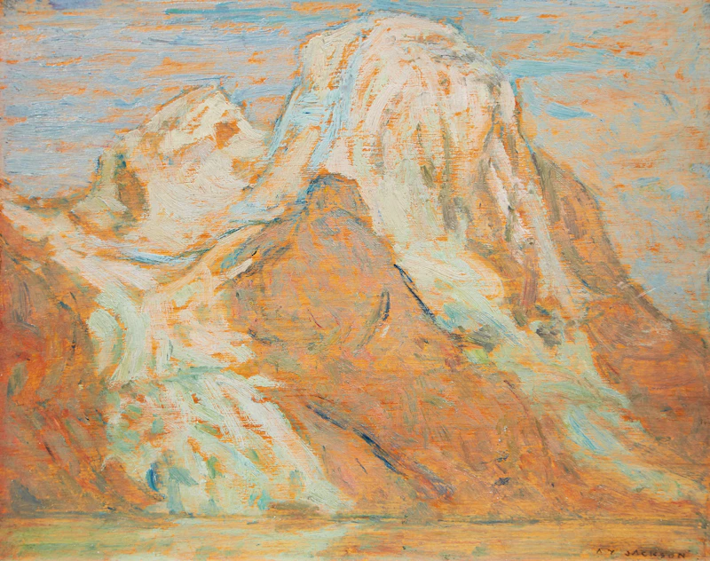 Alexander Young Jackson, Evening, Mount Robson from Berg Lake, oil on panel
