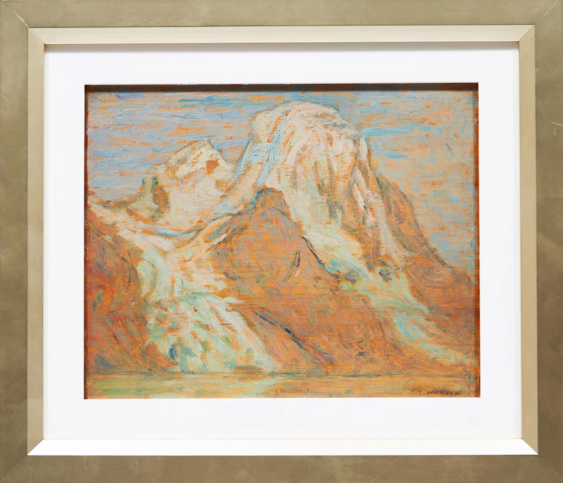 Alexander Young Jackson, Evening, Mount Robson from Berg Lake, oil on panel, 1914 - view 2