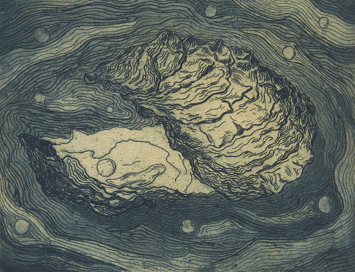Claire  Pratt, Pearl, colour etching, 1954