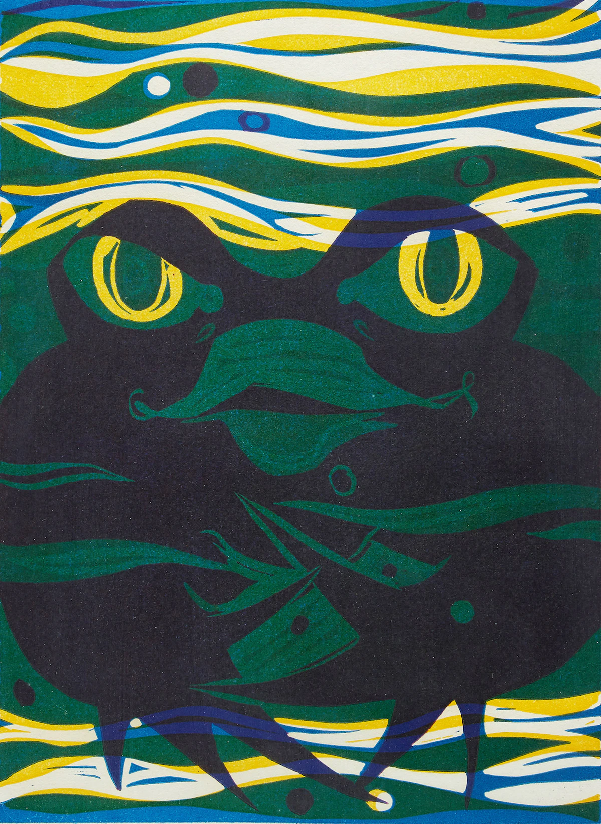 Aba Bayefsky, Spirit as Frog, colour woodblock, 1968