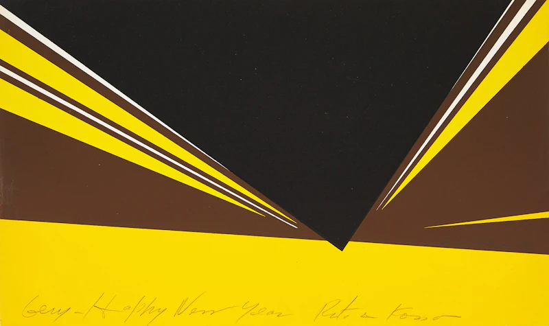 Rita Letendre, New Years Card, colour silkscreen
