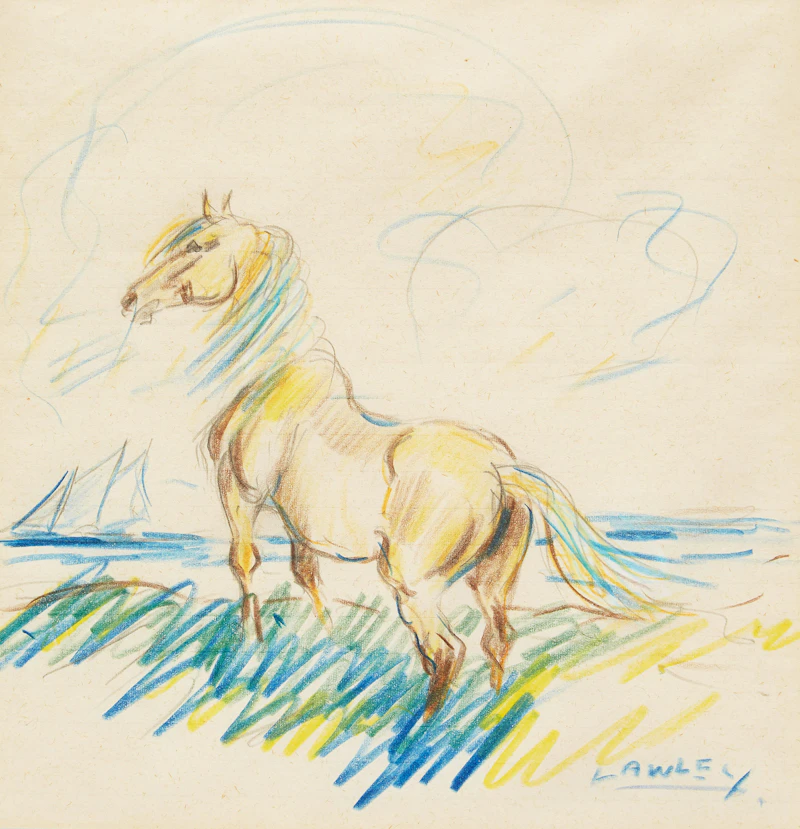 John Douglas Lawley, Horse, coloured pencil