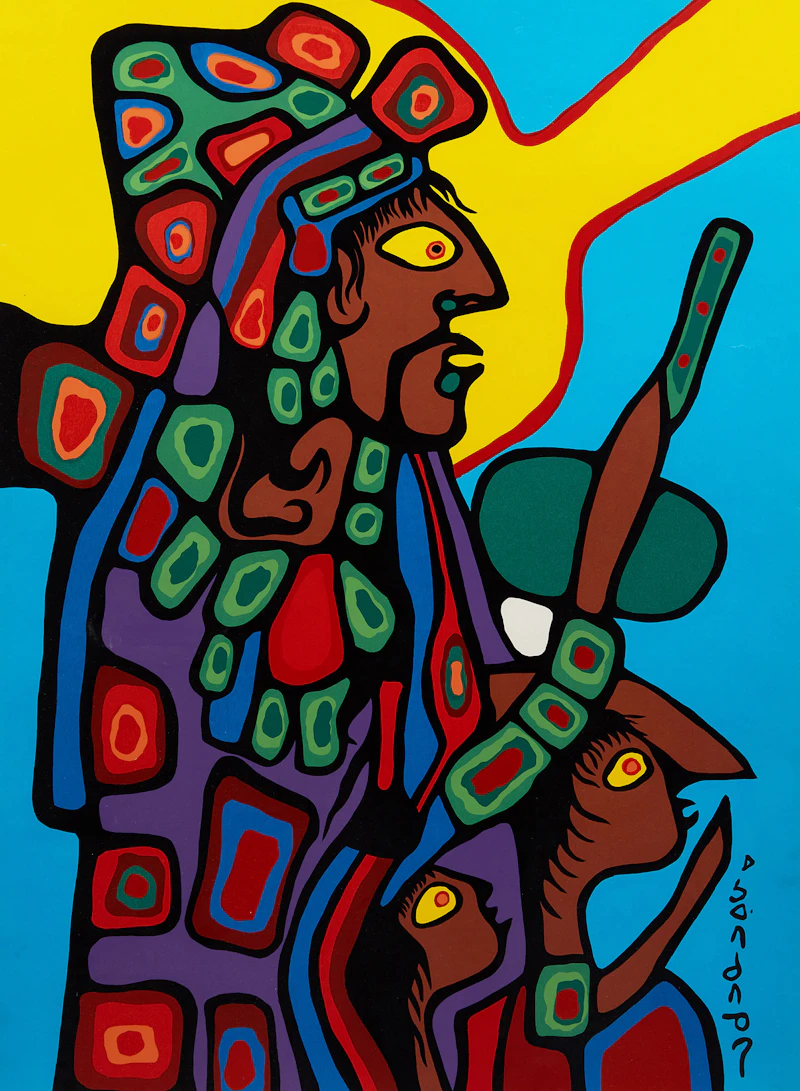 Father and Child by Norval Morrisseau