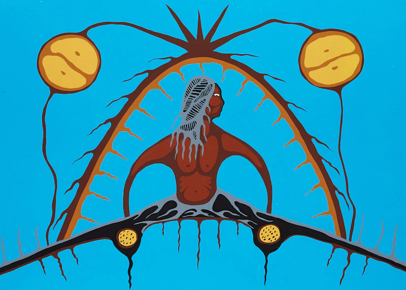 Lloyd Kakepetum, Man in Wigwam; Animal Direction, two colour serigraphs