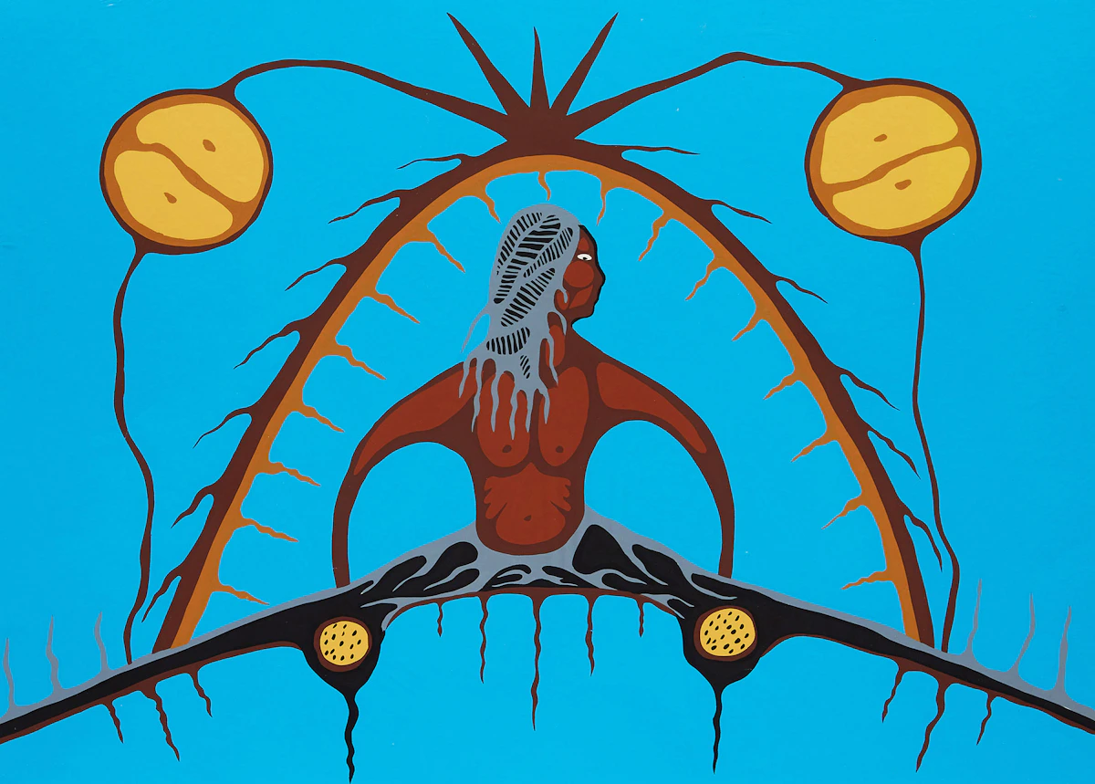 Lloyd Kakepetum, Man in Wigwam; Animal Direction, two colour serigraphs