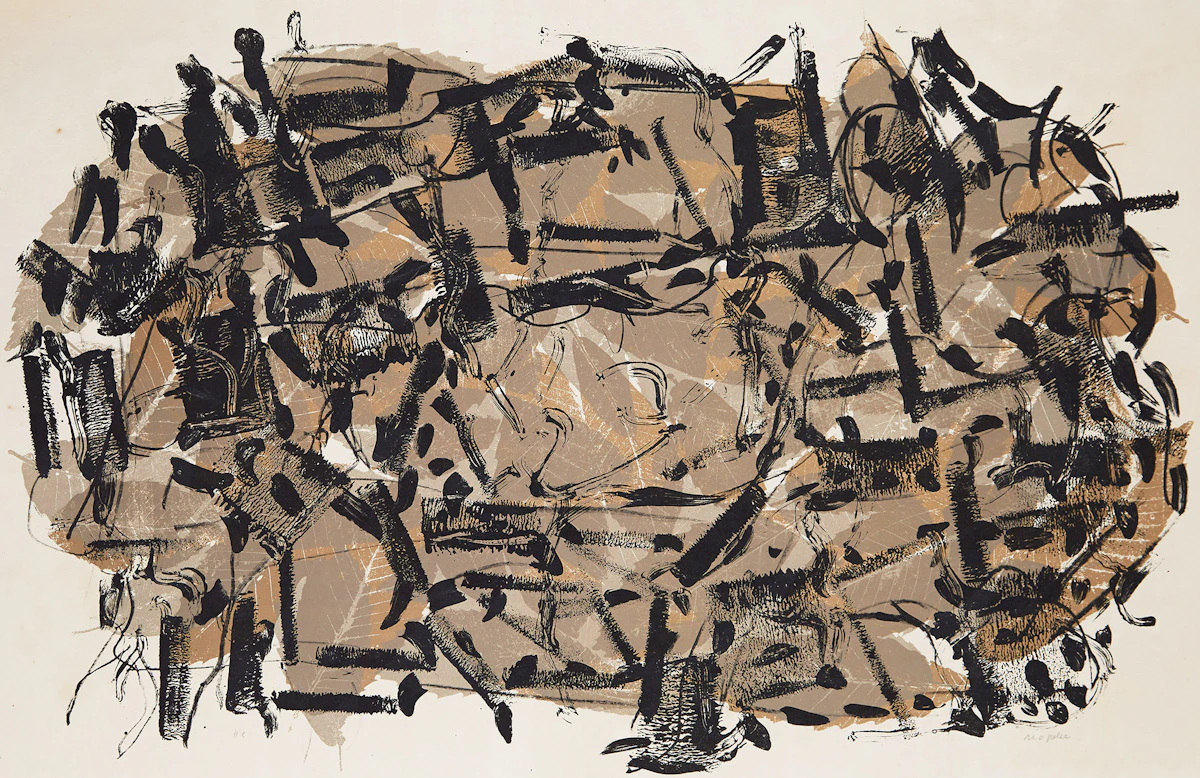 Jean Paul Riopelle, Feuilles II, colour lithograph, 1967