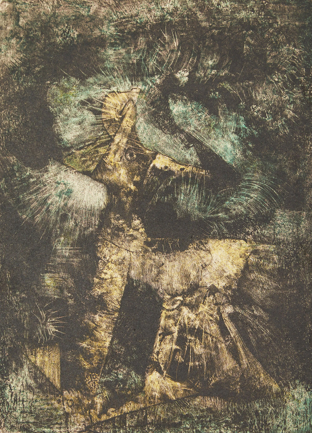 Léon Bellefleur, Hantise, lithograph, 1959