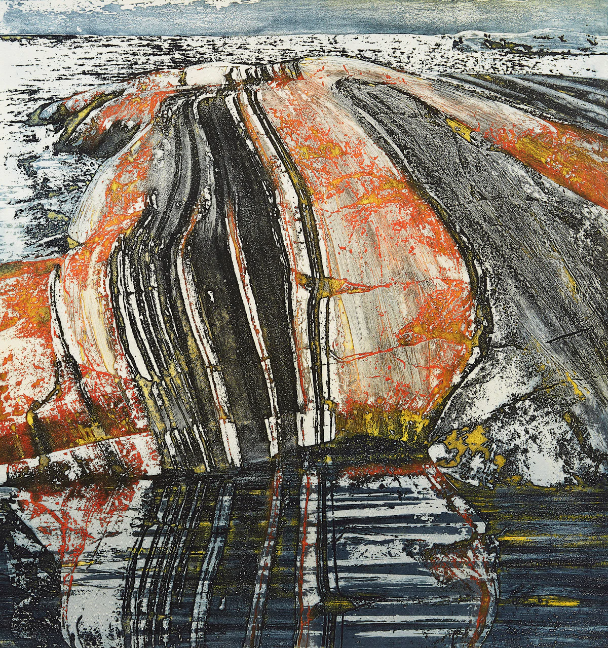 Edward John Bartram, Rock Reflections, Precambrian Shield Series, colour etching, 1979
