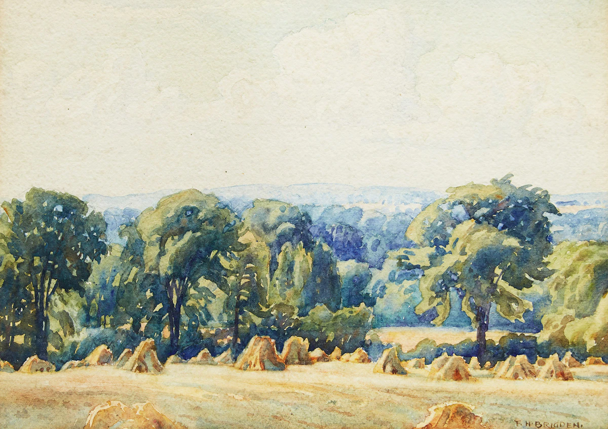 Frederick Henry Brigden, Looking Down to Richardson’s Old Farm, watercolour