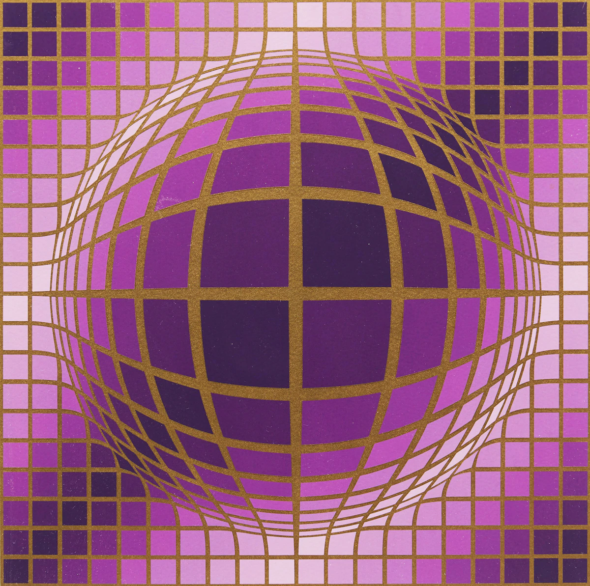 Victor Vasarely, Tsiga II, serigraph in colours