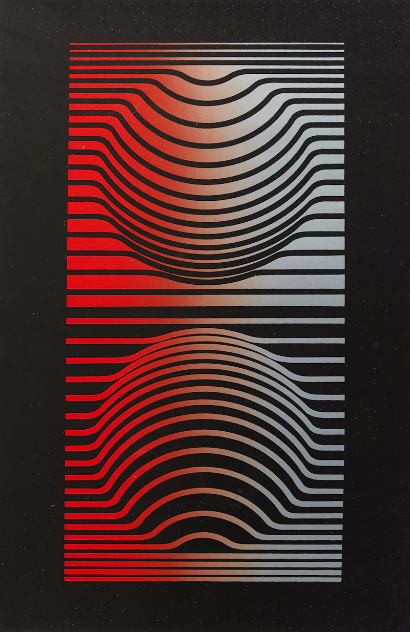 Victor Vasarely, Sir Ris, serigraph in colours