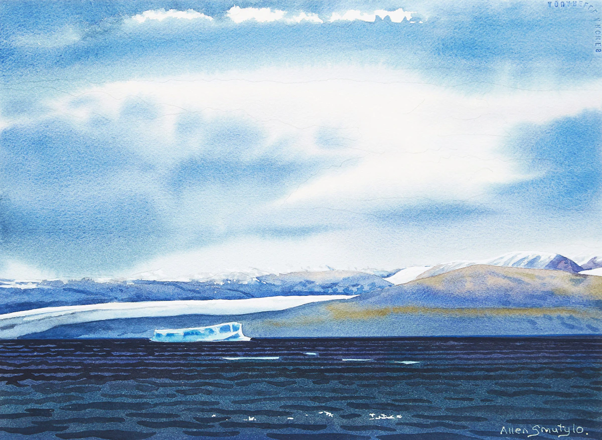 Allen Smutylo, Arctic Landscape, watercolour