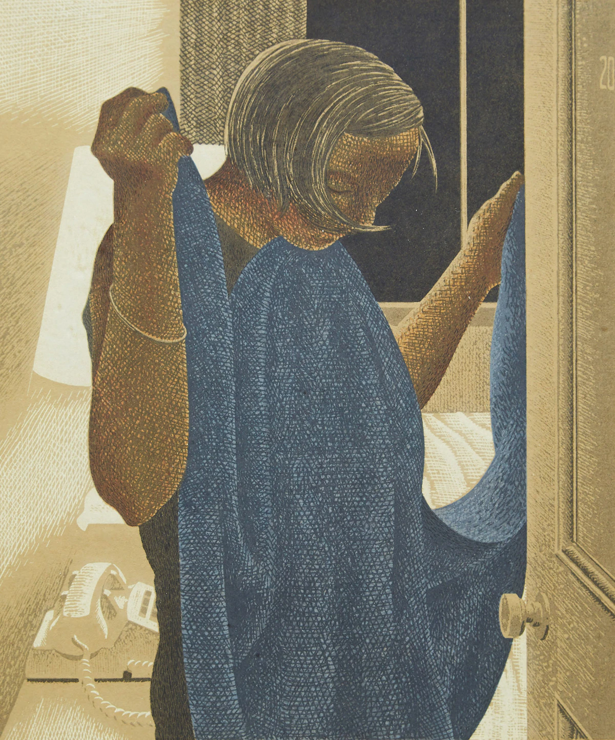 David Alexander Colville, Hotel Maid, colour serigraph, 1978