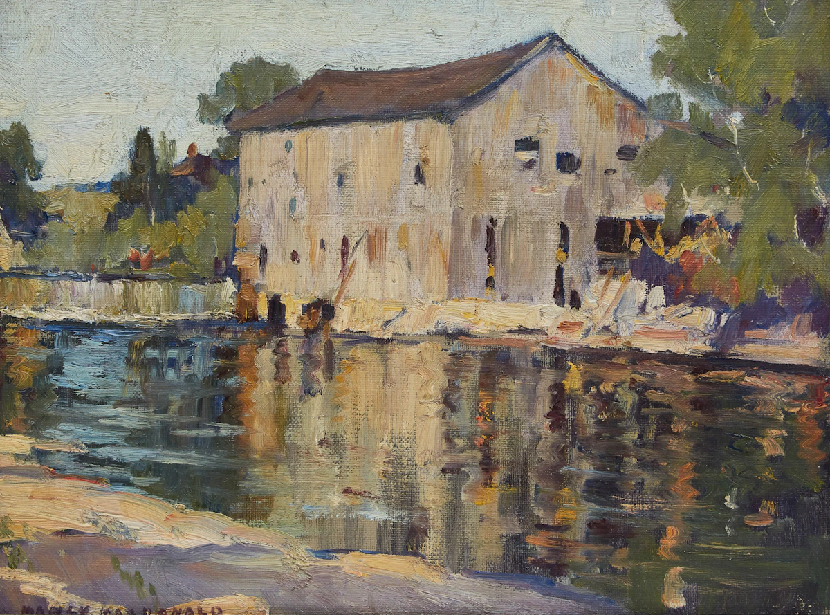 Manly Edward MacDonald, Sawmill, Plainfield, oil on canvas laid down on board