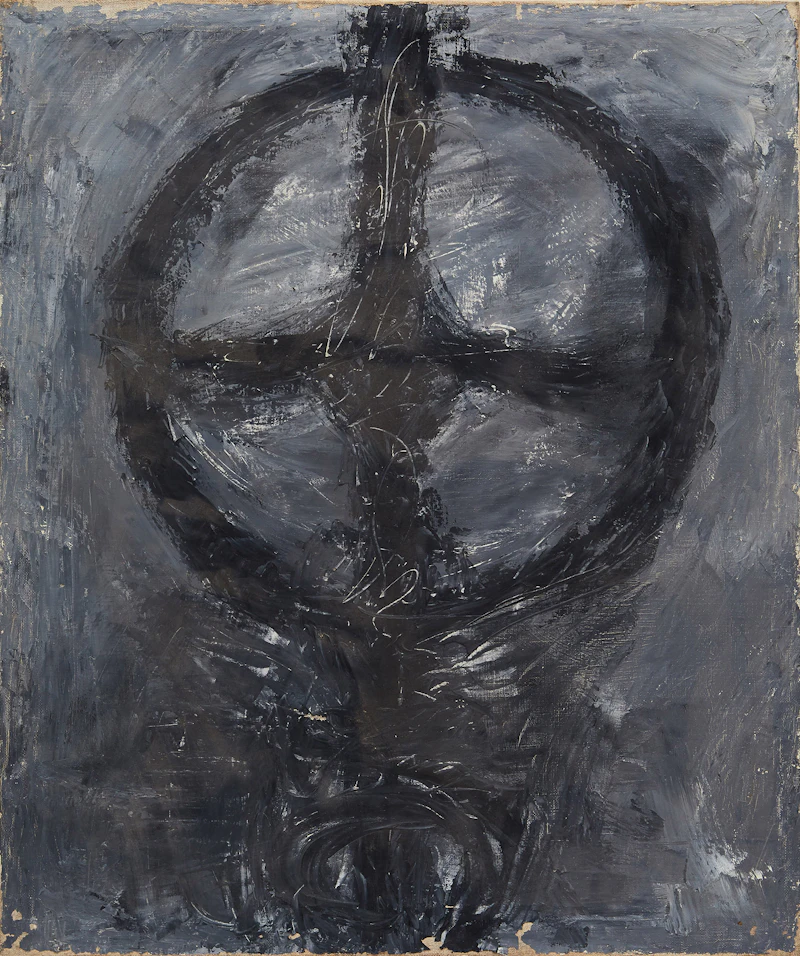 Gerald Milne Moses, Two Abstract Portraits, two oil paintings on canvas