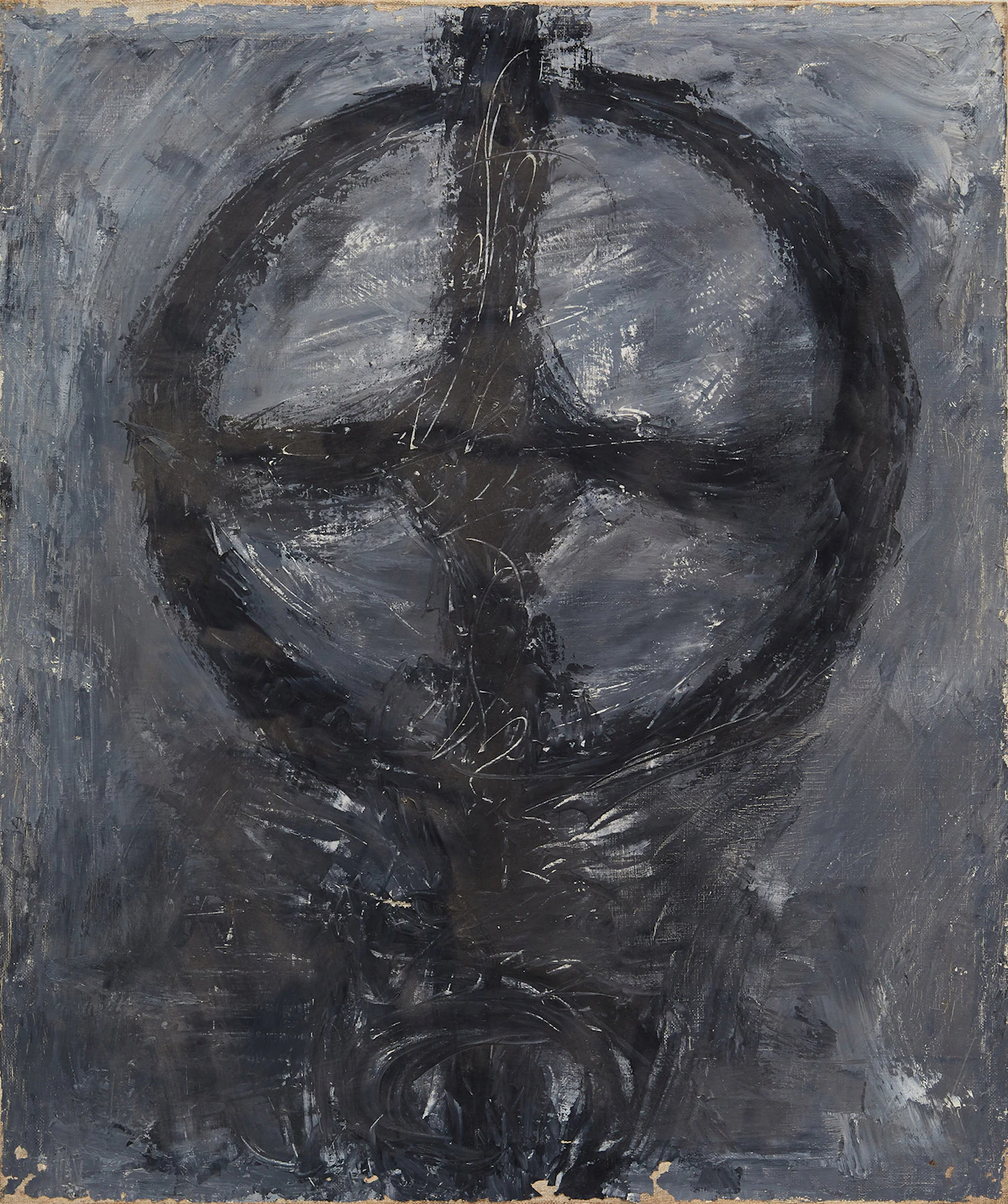 Gerald Milne Moses, Two Abstract Portraits, two oil paintings on canvas