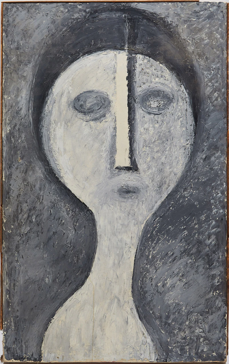 Gerald Milne Moses, Abstract Portrait, oil on canvas