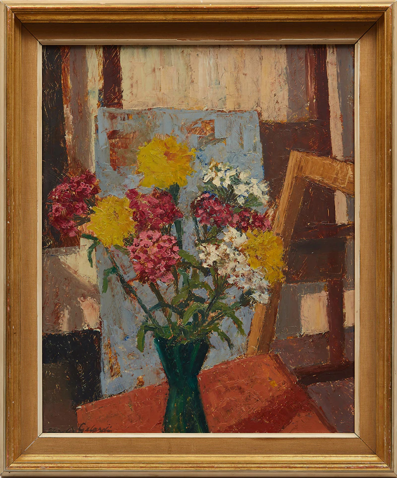 Interior with Flowers by Herdis Gelardi