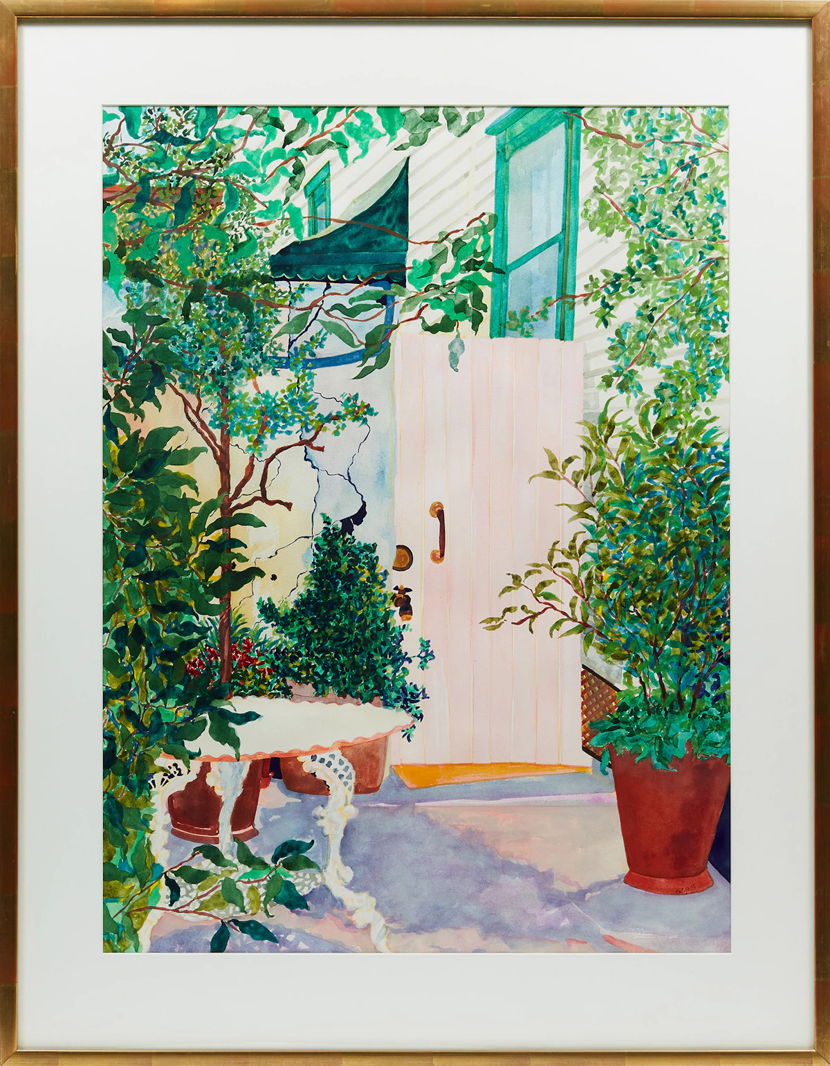 Karen Kulyk, Private Courtyard, New Orleans, watercolour and gouache on paper, 1985