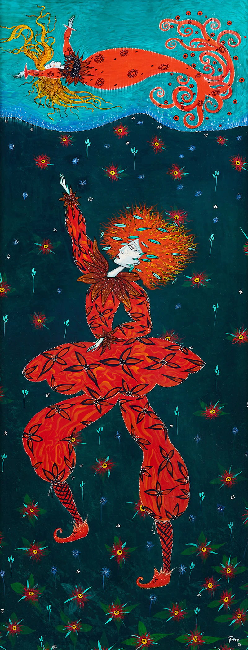 Toller Cranston, Premonition, oil on board
