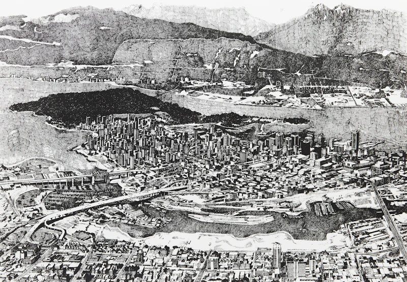 Enid Robbie, Vancouver, 1977 (In Praise of Cities 6, 1/5), lithograph