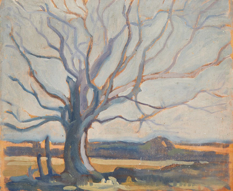 Gerald Milne Moses, Four Landscape Studies, four oil paintings on board