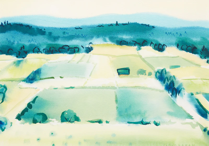 Colin D. Graham, Spring Crops, tempera on paper