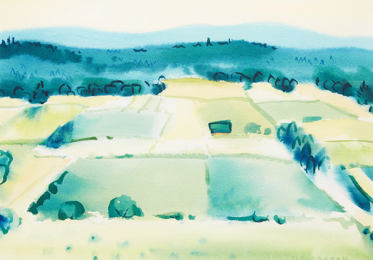 Colin D. Graham, Spring Crops, tempera on paper