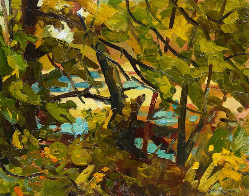 Armand Tatossian, Summer Greens, oil on canvas board