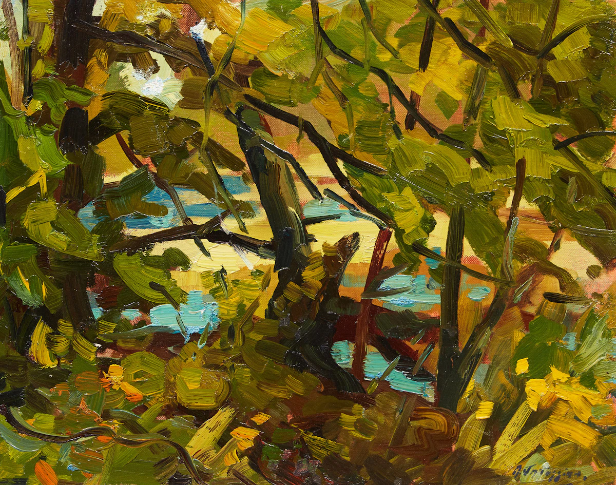 Armand Tatossian, Summer Greens, oil on canvas board