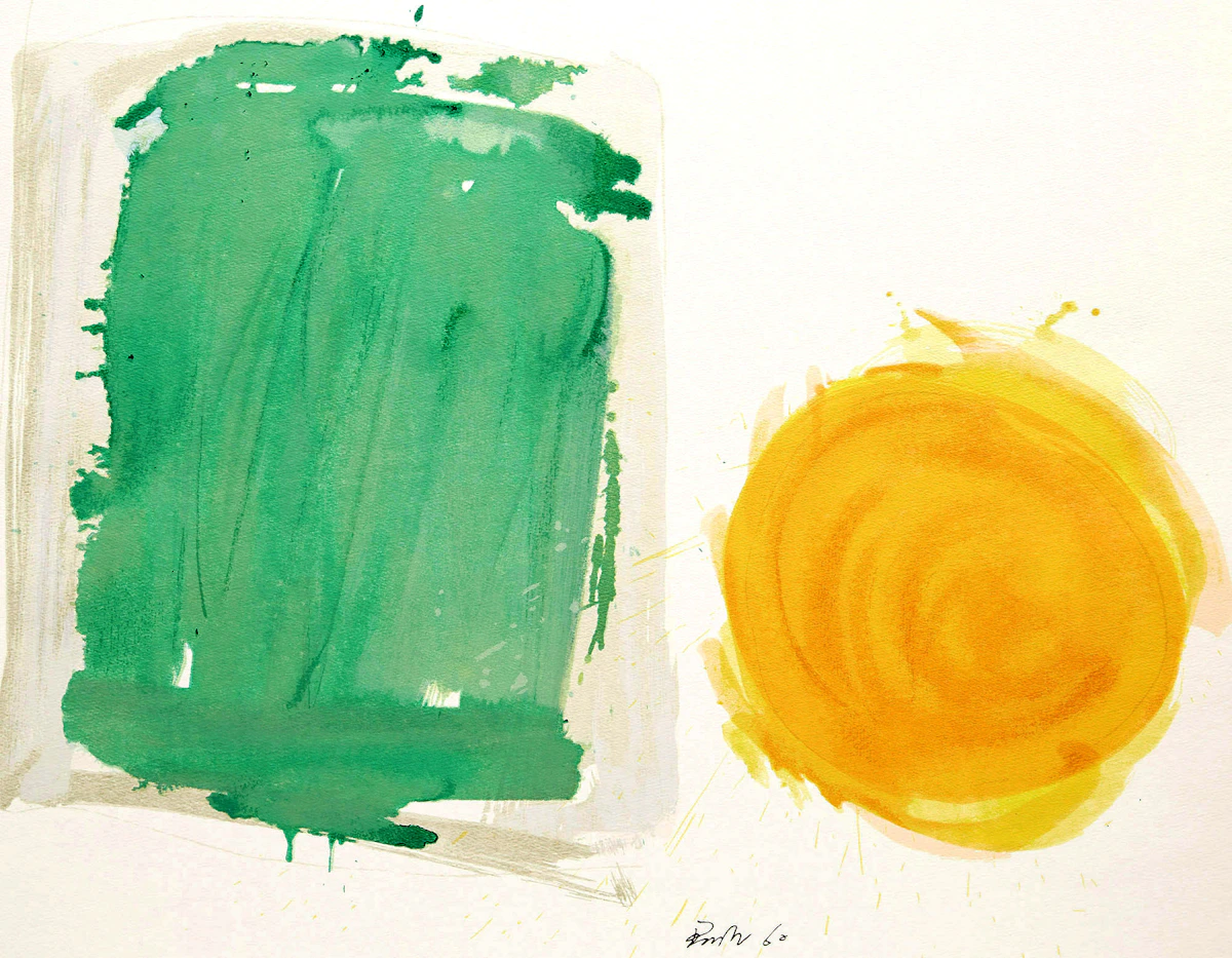 Jack Hamilton Bush, Greenfield and Sun, colour lithograph
