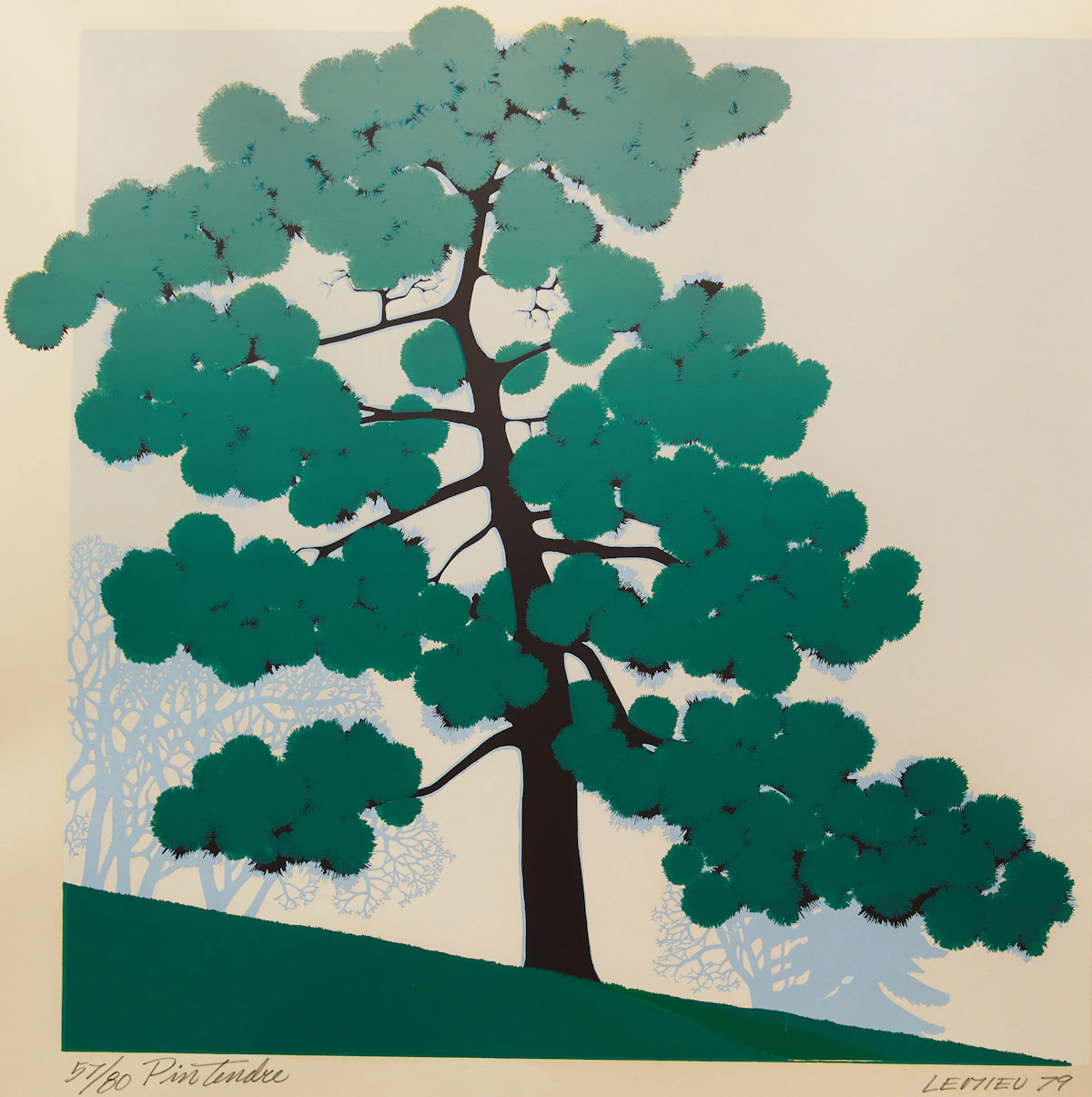 Jean Lemieu, Pintendre, colour screenprint, 1979