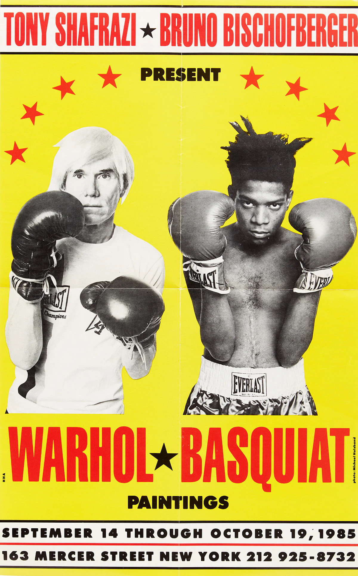 Michael Halsband, Exhibition Poster Warhol/Basquiat, Paintings at Shafrazi Gallery, New York, September 14 -October 19, 1985, offset lithograph
