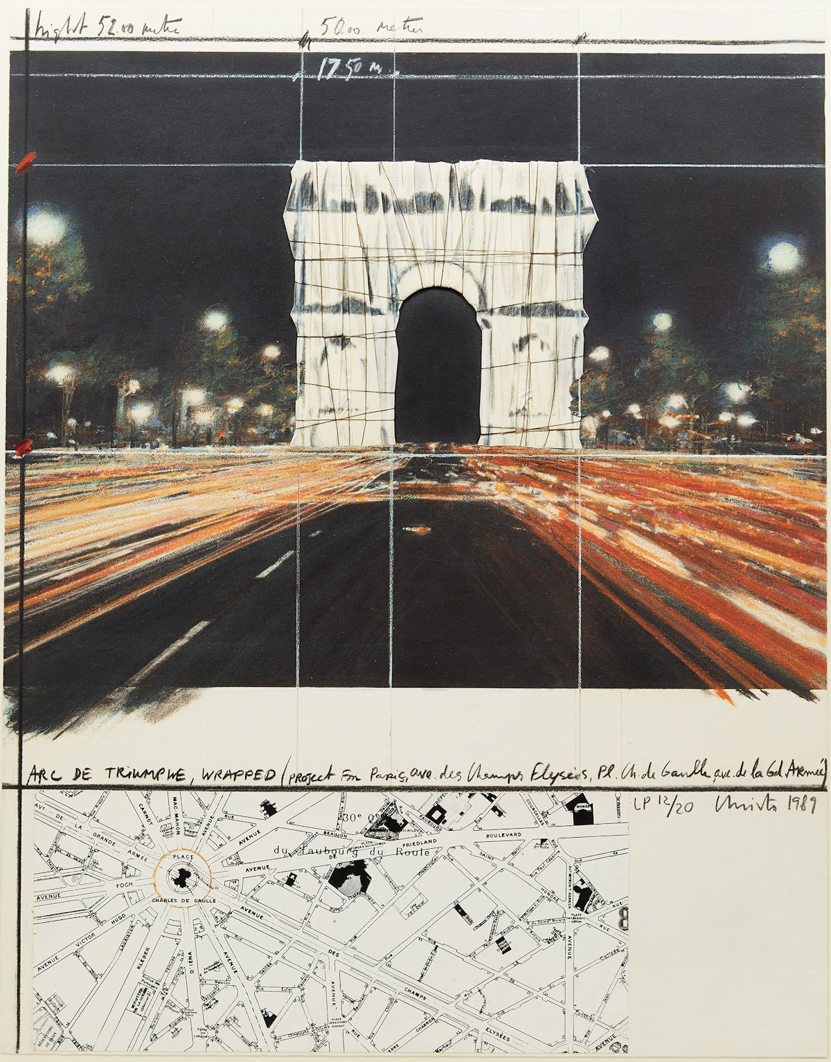 Christo and Jeanne-Claude, Arc De Triomphe Wrapped (Project for Paris)(Schellman 144), no-medium, 1989