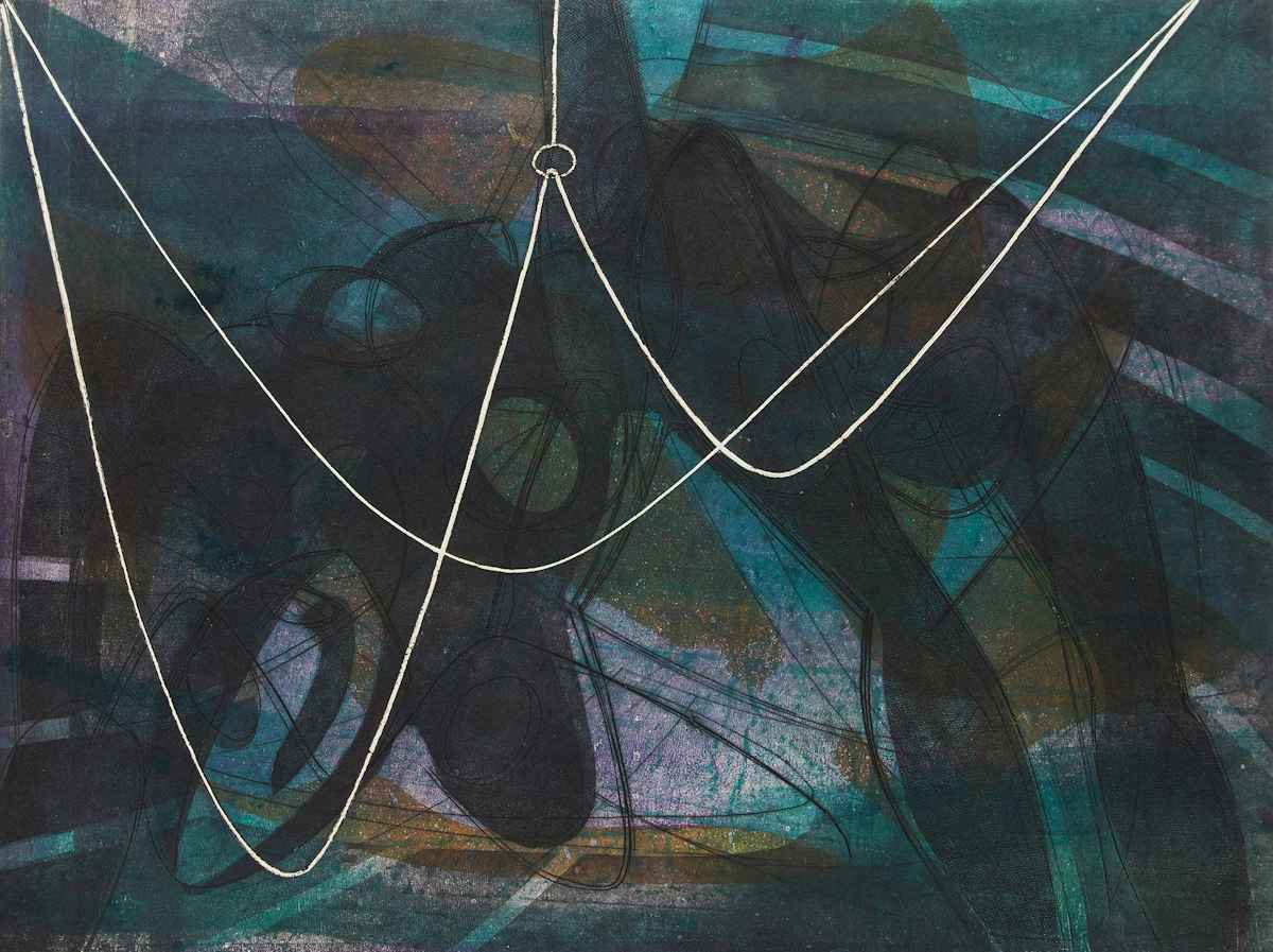 Stanley William Hayter, La Noyée, colour etching and aquatint, 1955